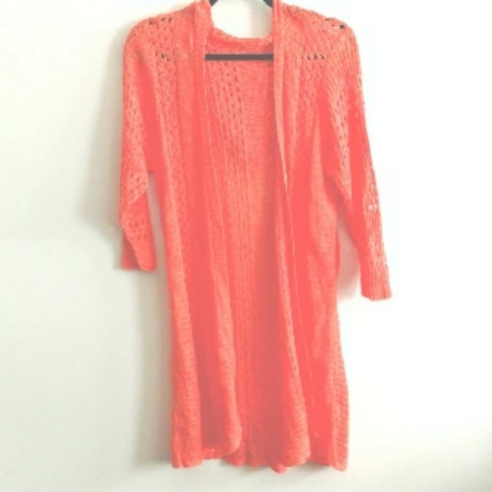Maurices salmon color cardigan sweater duster
